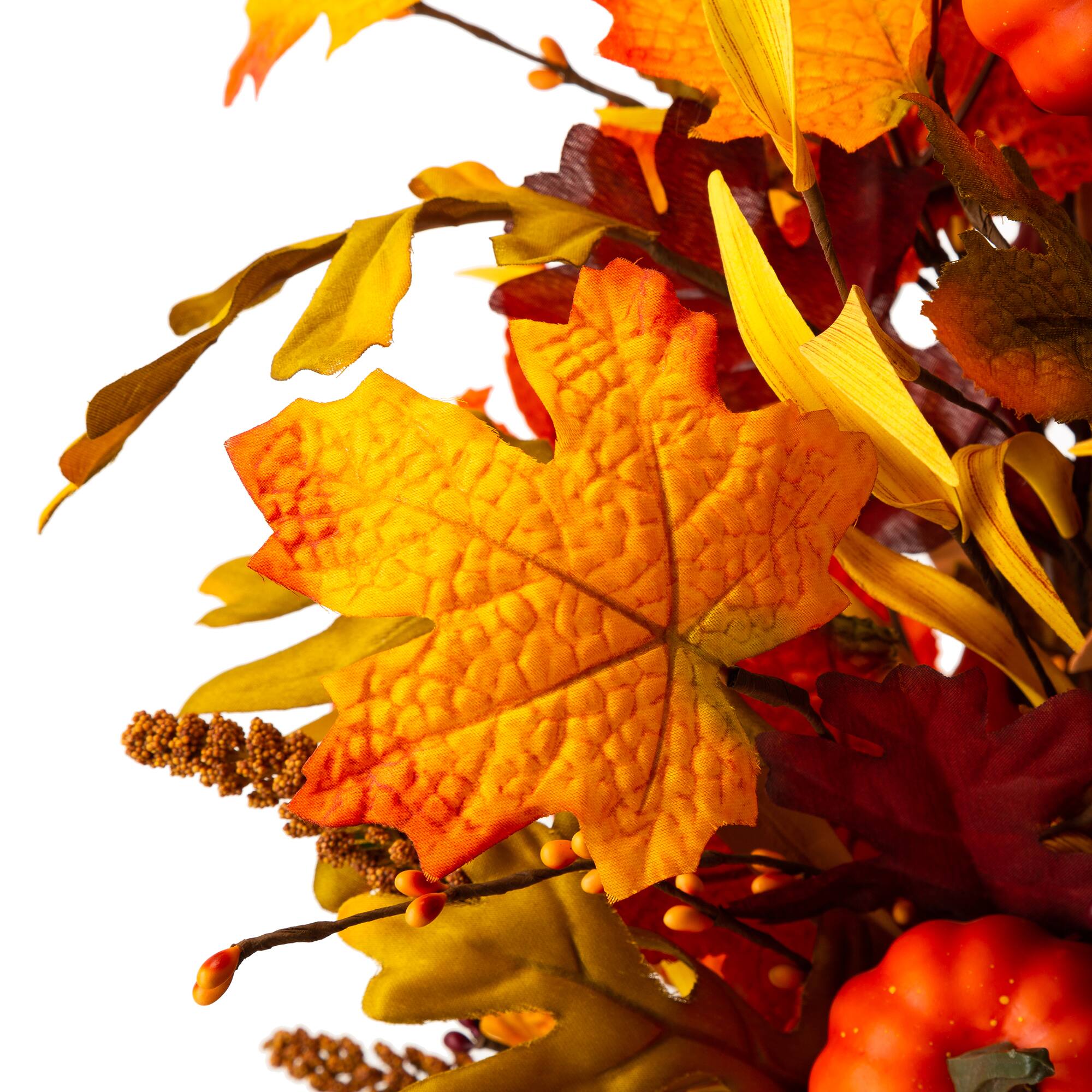 Glitzhome® 3ft. Fall Lighted Maple Leaves Tree in Urn with Timer